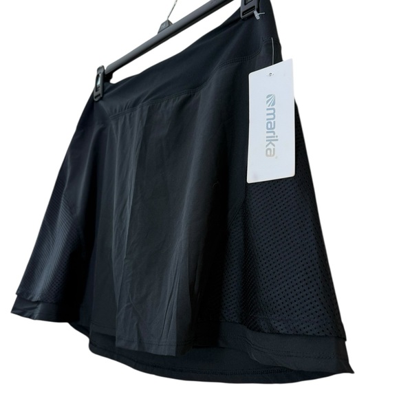 💥2/$15 NWT Marika all black athletic tennis pickle ball skort skirt size medium - Picture 4 of 11